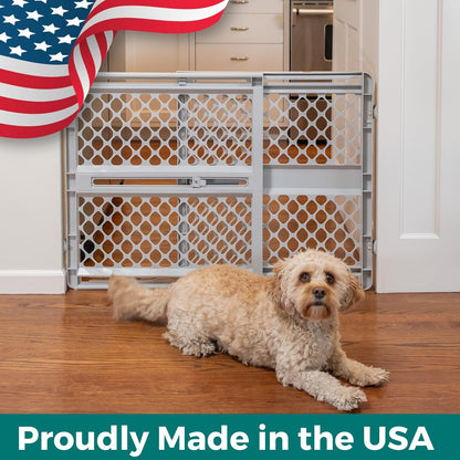 MYPET Universal Pet Gate – Pressure-Mounted Dog Gate for Doorways, Damage-Free Wall Safety Barrier, 26 to 42 Inches Wide