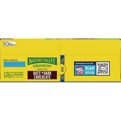Nature Valley Crunchy Granola Bars, Oats 'n Dark Chocolate – No Artificial Flavors Family Snack for Lunch Box and Pantry