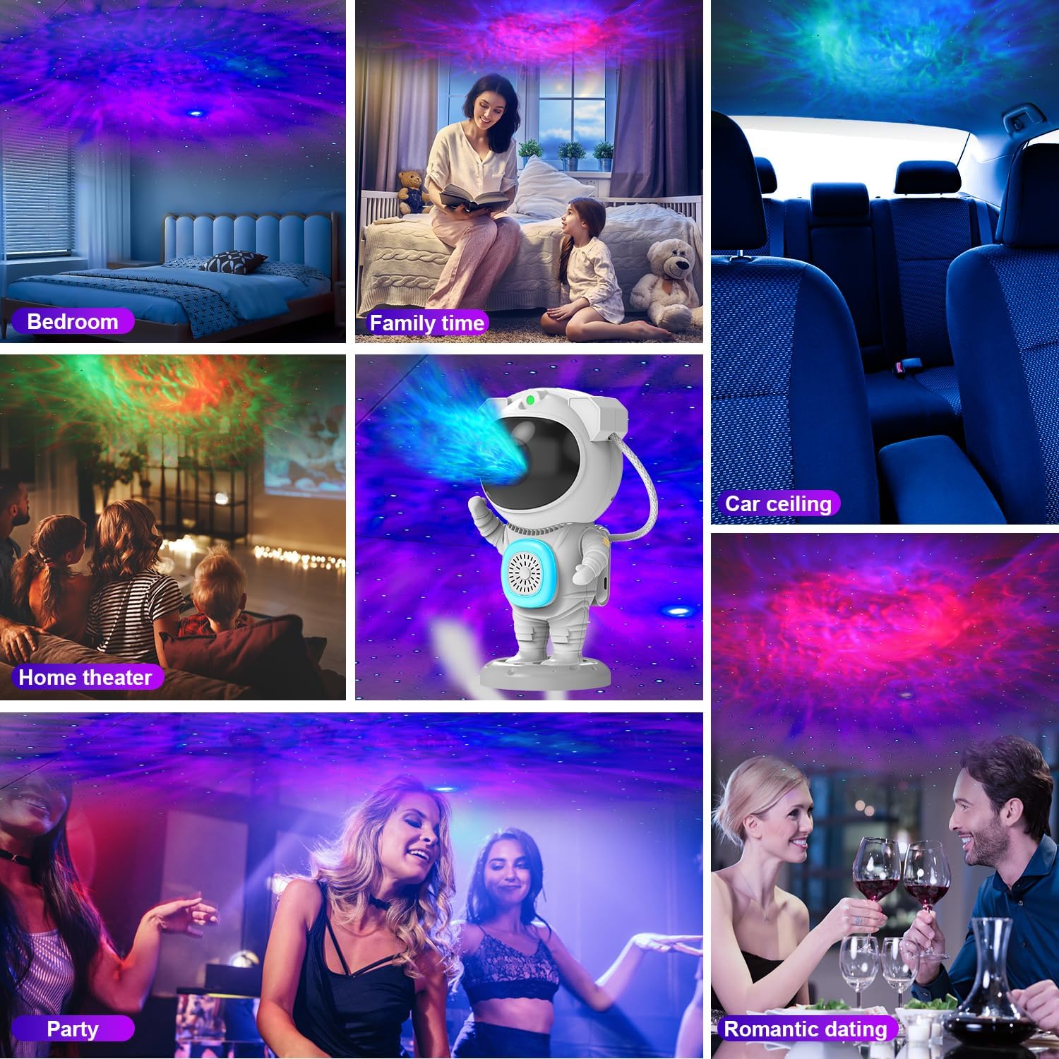 Nebula Star Projector Night Light – Romantic Valentine's Day Gift for Couples, Bedroom Ceiling Light