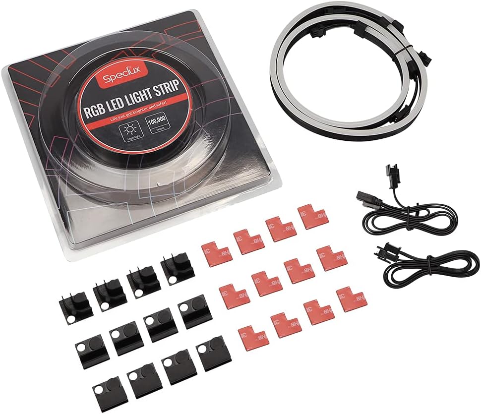 NEON Magnetic Addressable LED Strip Kit – Minimalist PC Case Interior Glow for Showpiece Builds & Personalized Gaming Caves, 2x15.7in