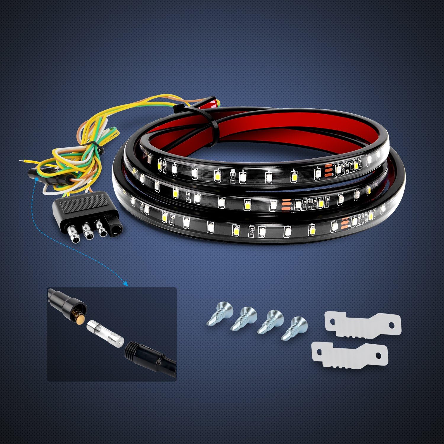 Nilight 108-LED Tailgate Bar for Trucks and Trailers – Weatherproof Brake and Reverse Safety Lighting