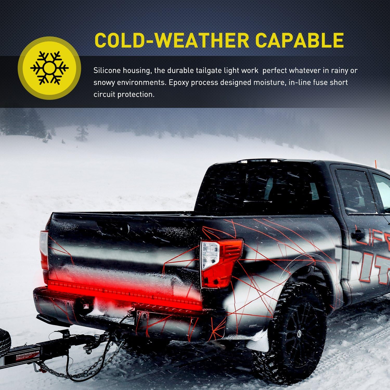 Nilight 108-LED Tailgate Bar for Trucks and Trailers – Weatherproof Brake and Reverse Safety Lighting