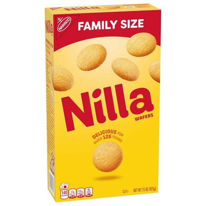 NILLA Wafers Cookies, Vanilla Wafers Kids Party Snack, Mild Vanilla Wafers for Banana Pudding and Lunchbox Packs