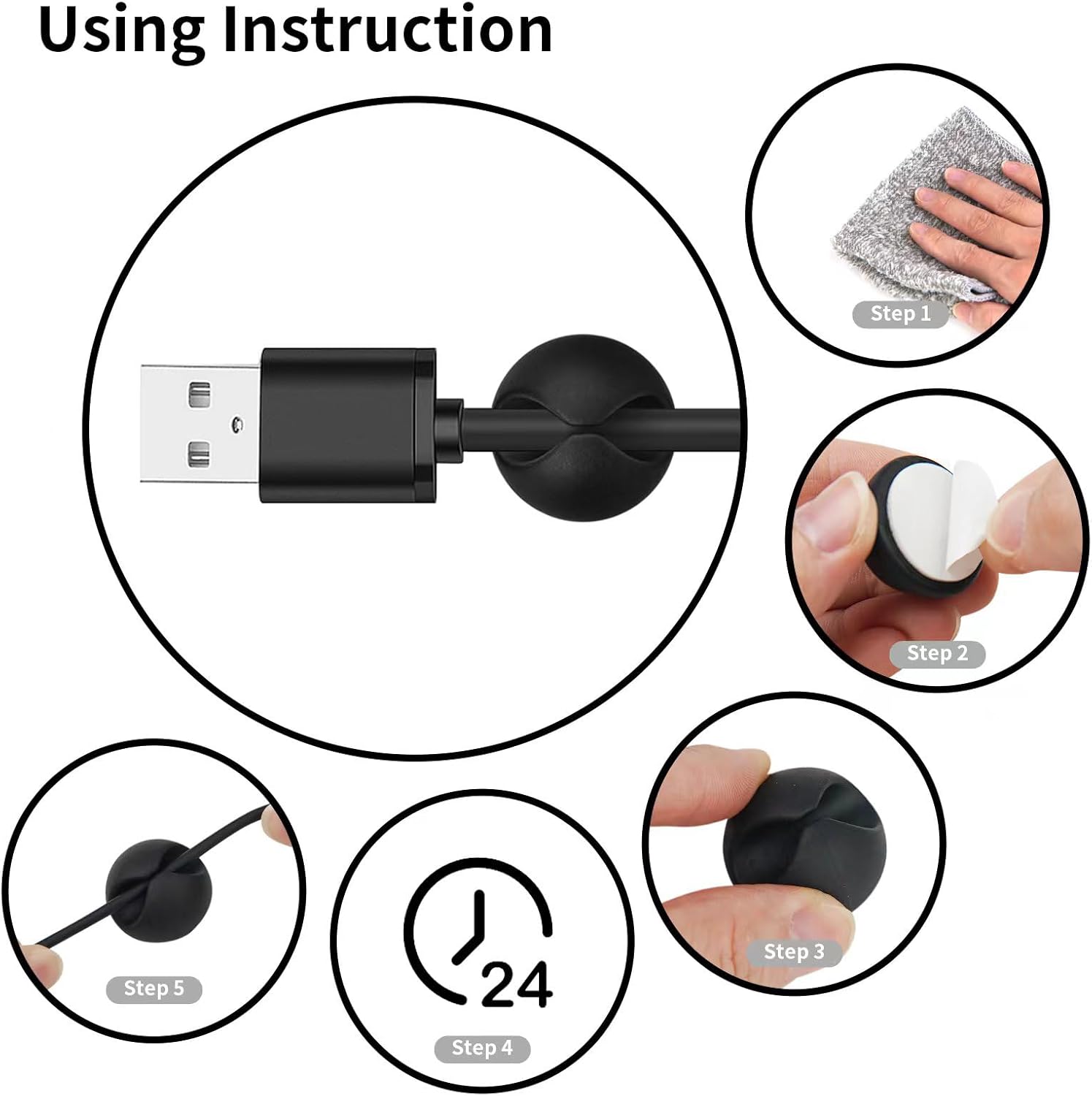 Nimble Cable Clips – Under-Desk Cord Organizer for Power and Ethernet Cables, Adhesive Cable Keeper for WFH Setup