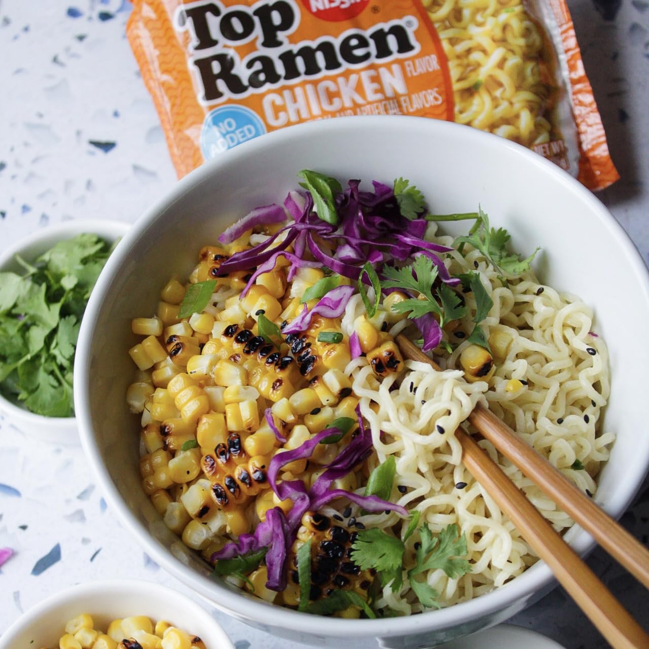 Nissin Top Ramen Bowl – Clean-Label Pantry Staple with No Added MSG, Chicken Flavor 6-Pack