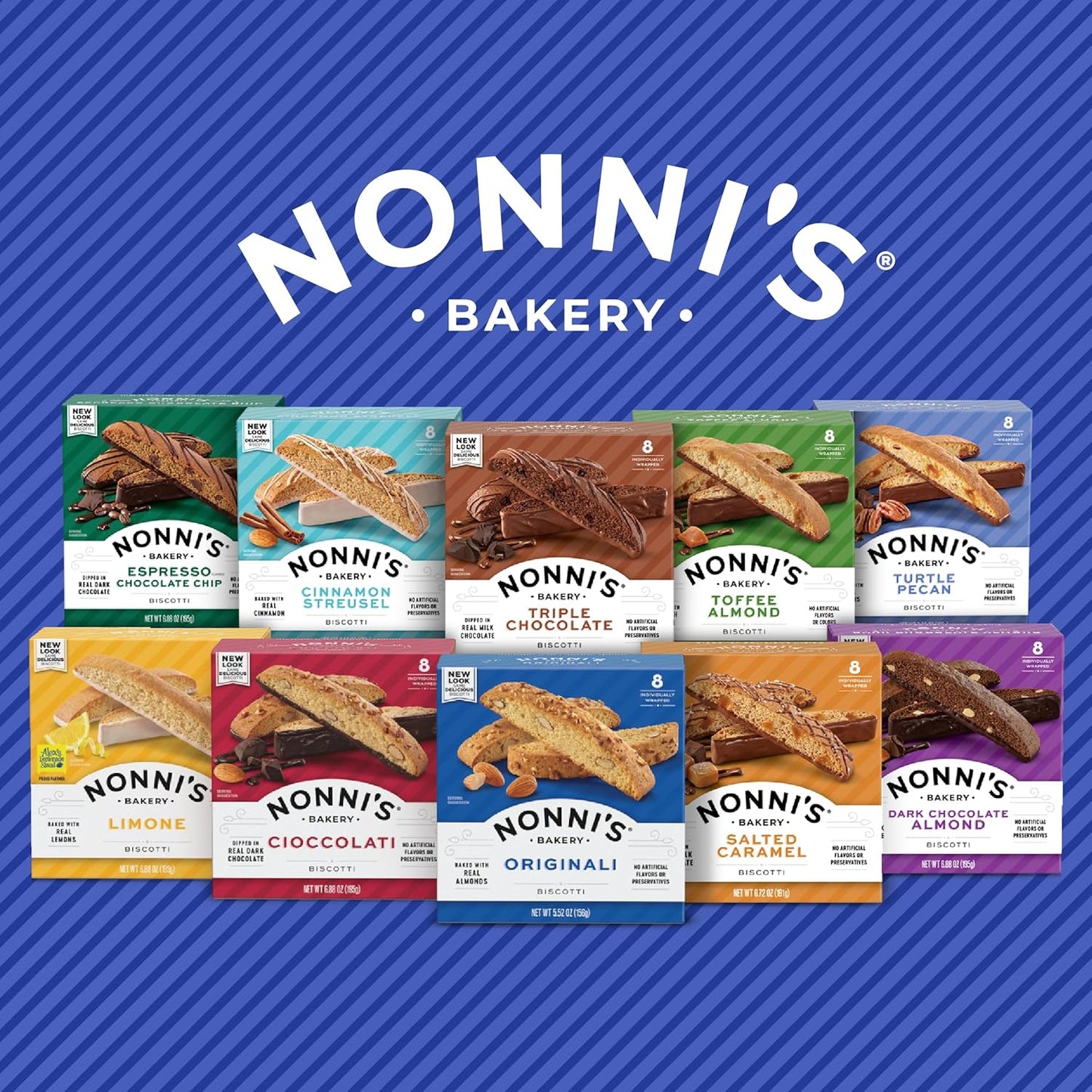 Nonni's Originali Almond Biscotti – Artisan Italian Cookies for Wine Pairing, Gift-Worthy Box