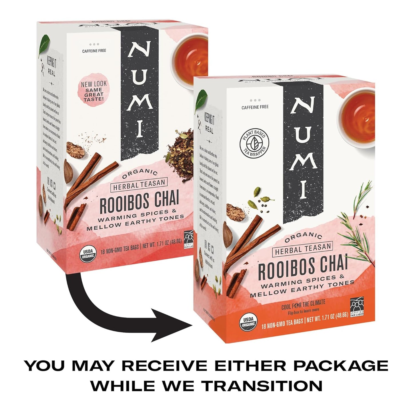 Numi Organic Rooibos Chai Tea – Nursery Safe Herbal Blend for New Moms, Gentle Pregnancy Tea Alternative