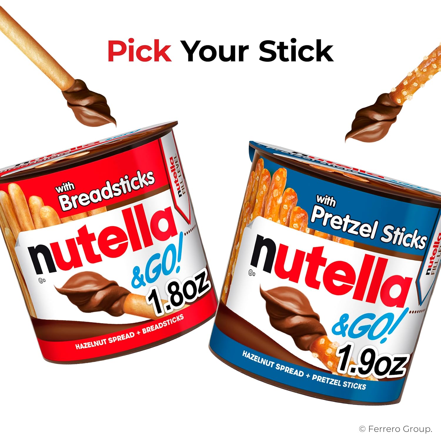Nutella & GO! Chocolate Hazelnut Spread with Pretzel Sticks – Pre-Portioned Afternoon Snack for Home Office and Break Room
