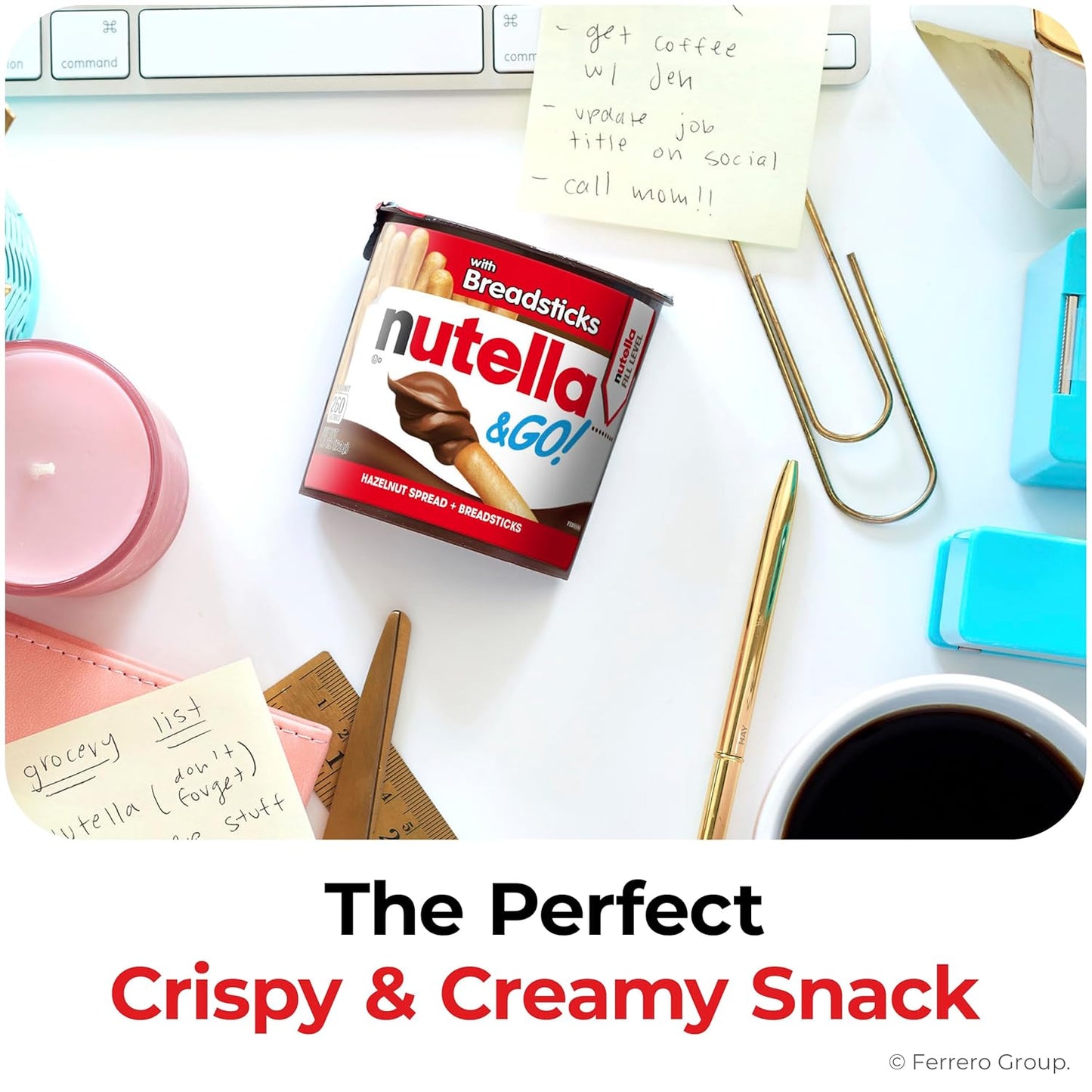 Nutella & GO! Single-Serve Cups – Camping and Car Cup Holder Snack, 1.9 oz Each