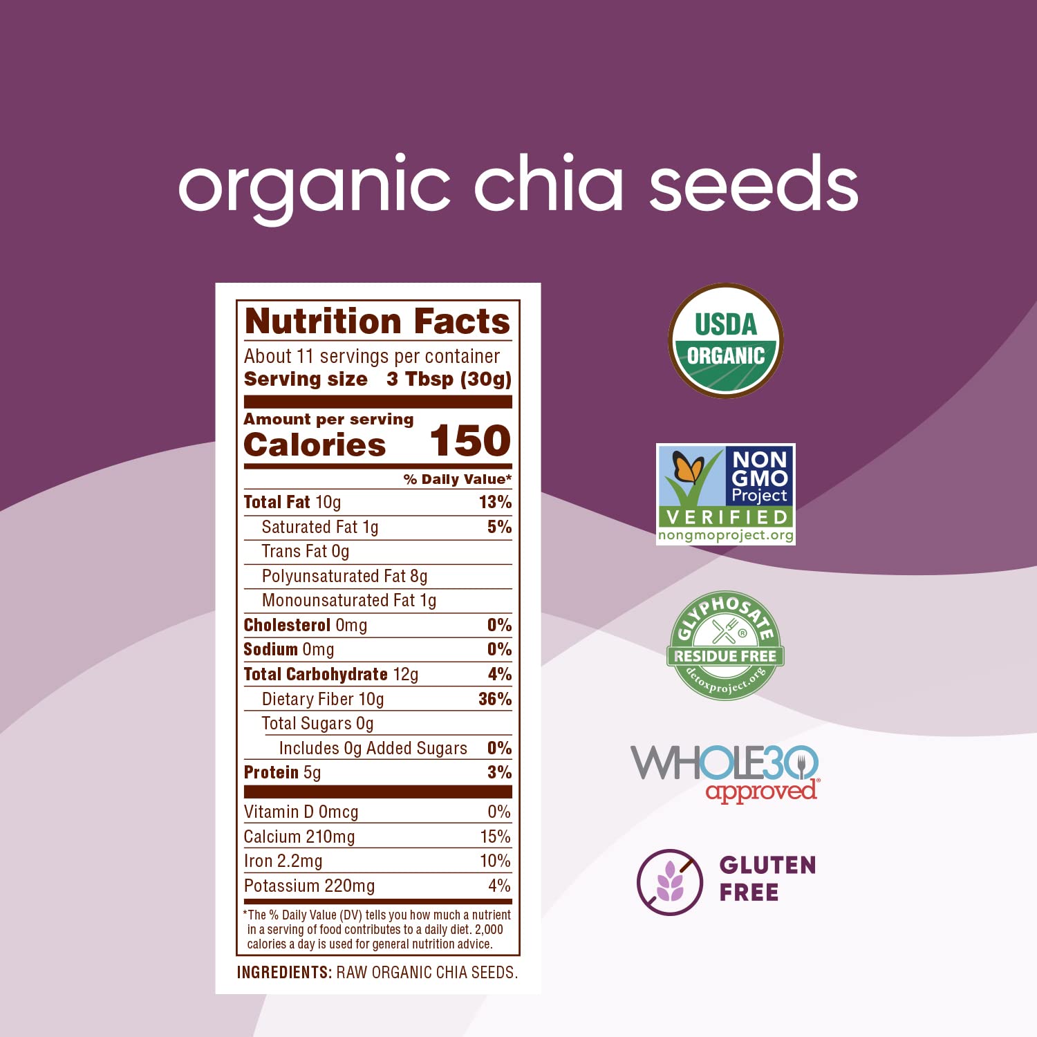 Nutiva Organic Chia Seed Black 12 oz – Premium Housewarming Gift for Plant Based Friends, Healthy Valentines Day and Mom Birthday