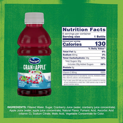 Ocean Spray Cran-Apple Juice Drink – Car Cup Holder Sized Juice for Family Road Trips