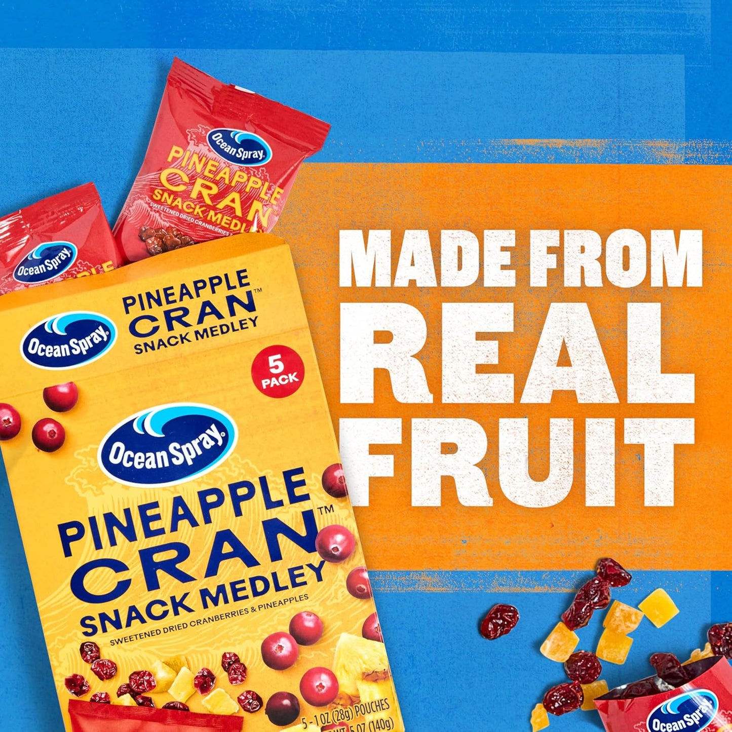 Ocean Spray Cran™ Snack Medley – Gym Bag Friendly Dried Fruit Snack for Clean Eating