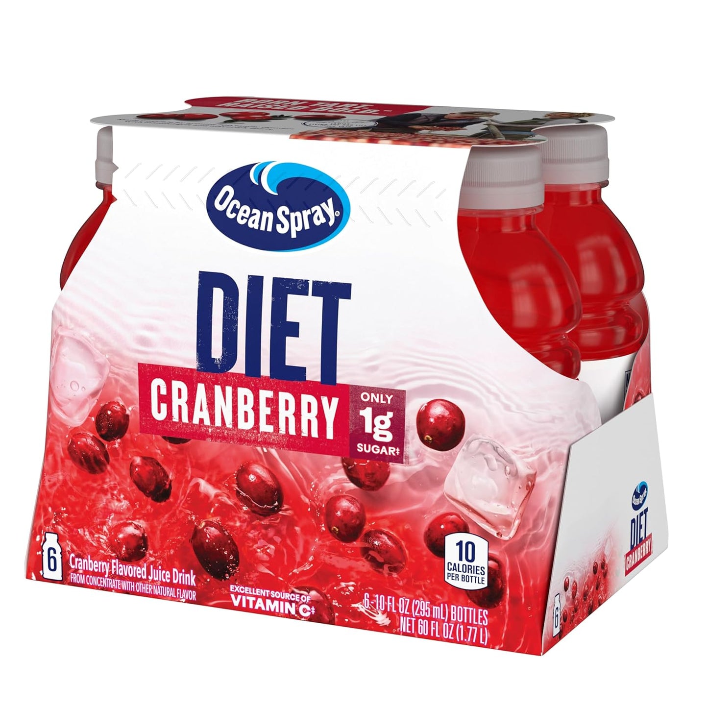 Ocean Spray Diet Cranberry Juice Drink – Single-Serve Cranberry Bottles for Tailgating and Backyard Parties