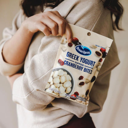 Ocean Spray Greek Yogurt Dried Cranberries, Resealable Pouch Snack for Kids Lunchbox and Playdates