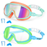 Seago Children Swim Goggles 2 Pack – Anti-Fog Junior Goggles for Swim Class, Beach Trips, and Family Pool Days