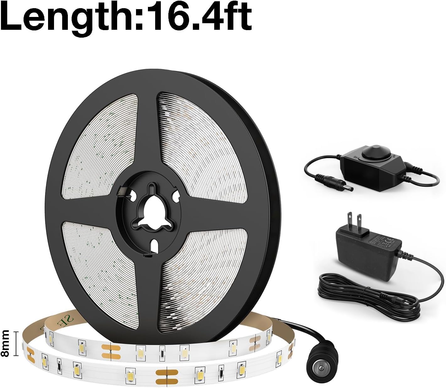 Olafus 16.4ft LED Strip Light for Artist Loft Workspace, Bright Cool White Flexible Lighting for Creative Studios