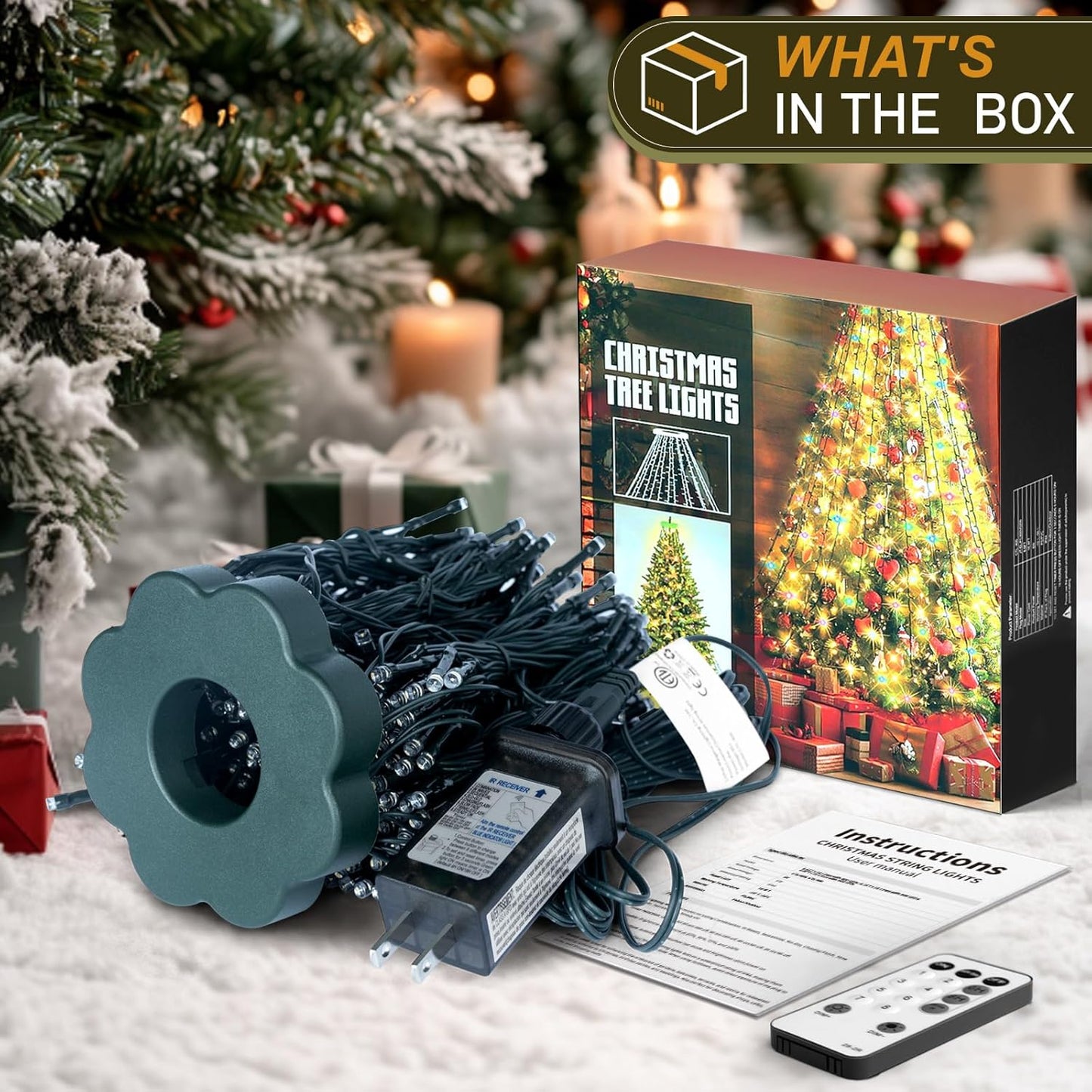 Olaney 400 LED Cascading Lights – Nursery and Playroom Friendly Tree Lighting with No Flame and No Heat