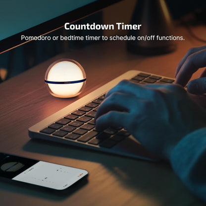 OLIGHT Sphere Ambient Light – Designer Table Lamp with 20 RGB Color Modes for Cozy Reading Nooks and Apartment Styling