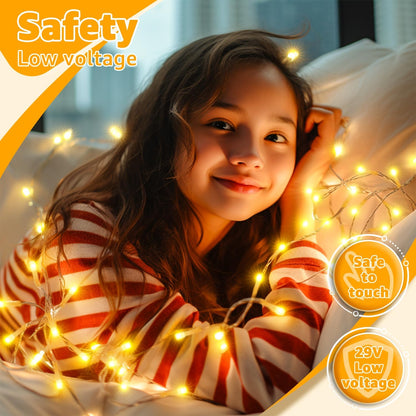 Ollny 120LED LED Fairy Lights – Fire Risk Free Bedroom and Living Room Lighting for Homes with Kids and Pets
