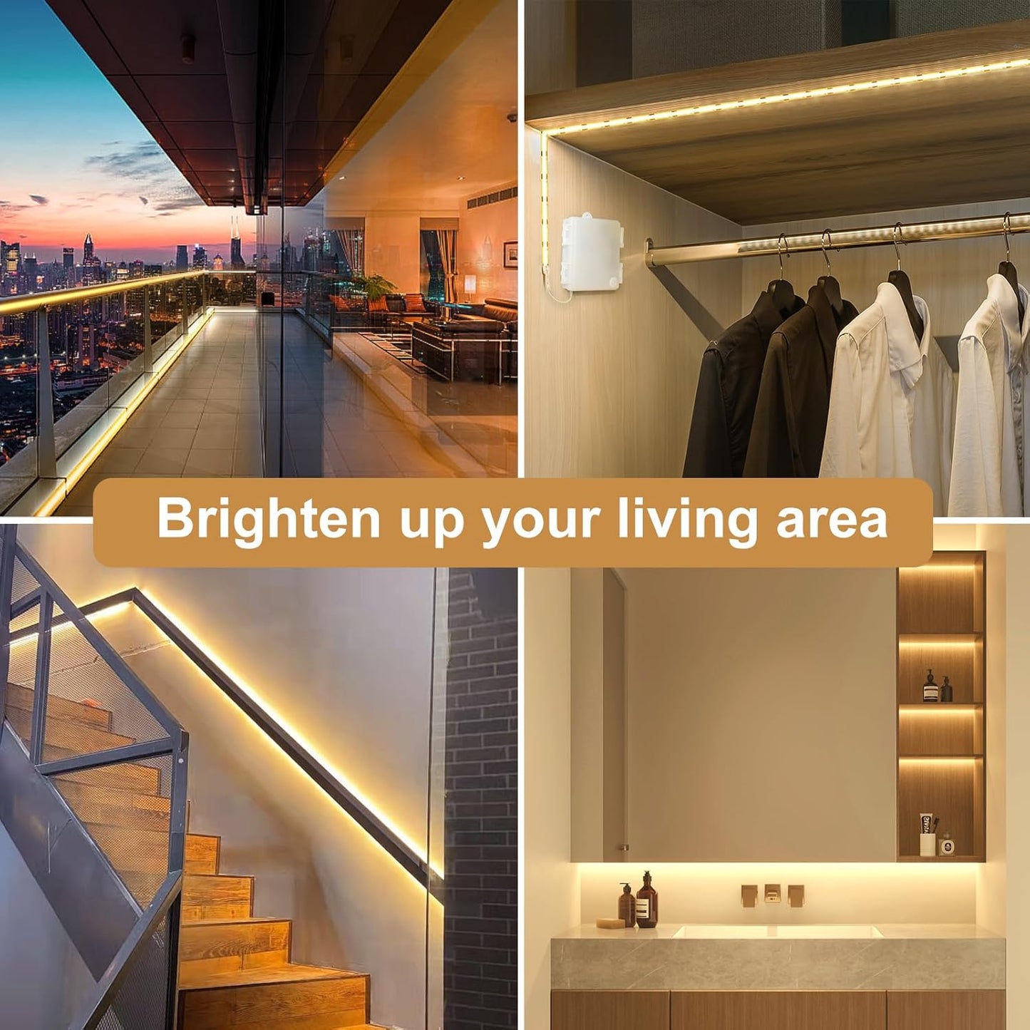 OMIKA COB LED Strip Lights – Safe Stair and Hallway Navigation Lighting, Cool Touch Dotless LED Strip with 15 to 120 Minute Timer