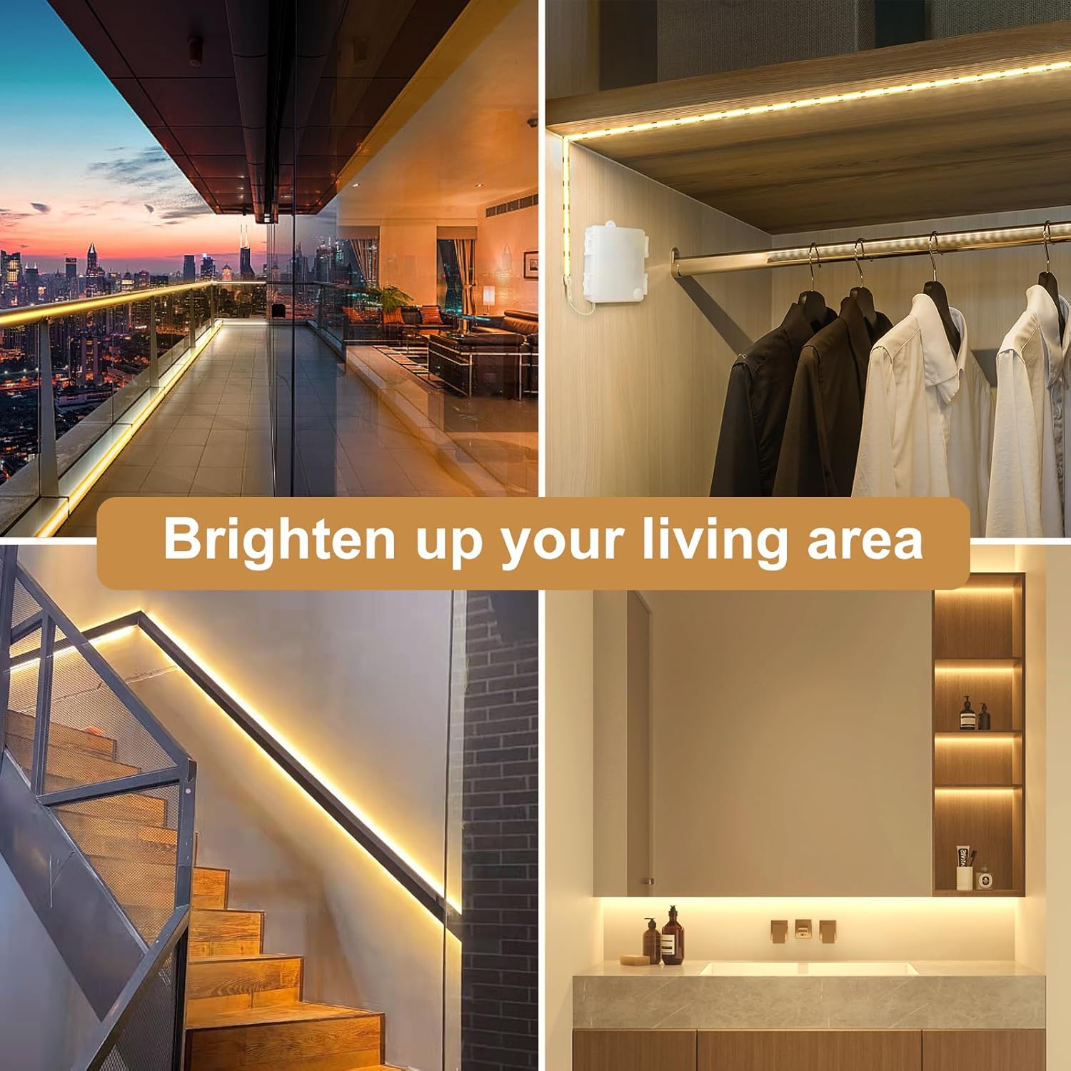 OMIKA COB LED Strip Lights – Safe Stair and Hallway Navigation Lighting, Cool Touch Dotless LED Strip with 15 to 120 Minute Timer