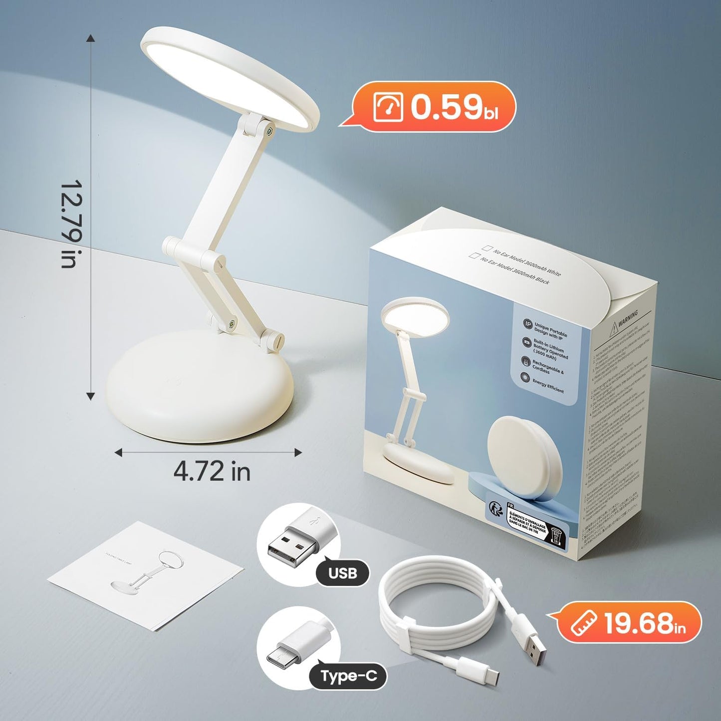 One Fire Wireless Rechargeable Lamp – Effortless Modern Bedside Light, Touch Dimming with Light Memory