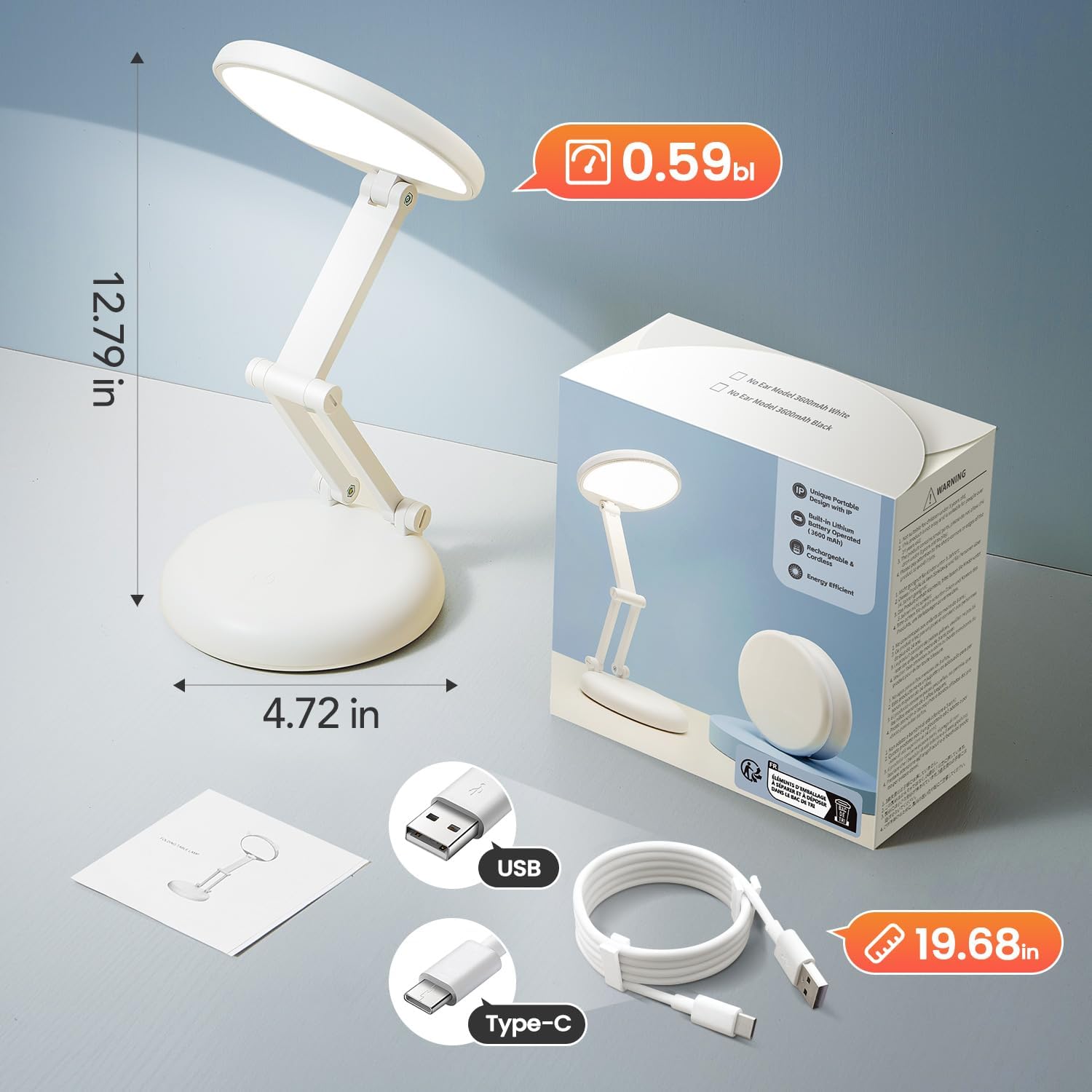 One Fire Wireless Rechargeable Lamp – Effortless Modern Bedside Light, Touch Dimming with Light Memory