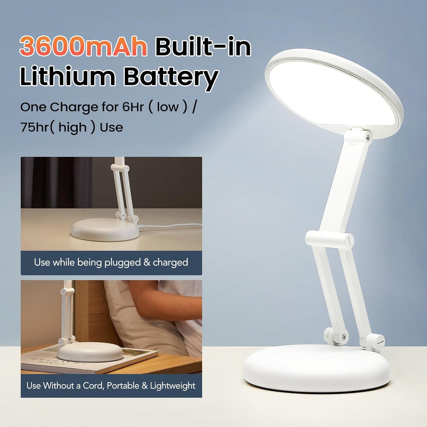 One Fire Wireless Rechargeable Lamp – Effortless Modern Bedside Light, Touch Dimming with Light Memory