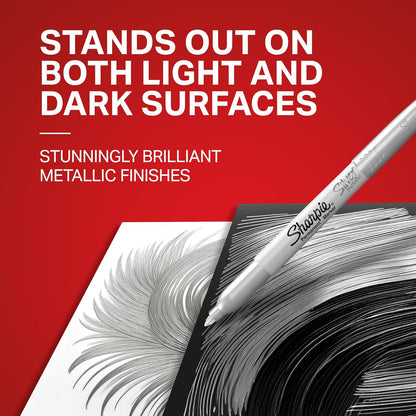 opaque metallic silver ink formulated for dark and light surfaces