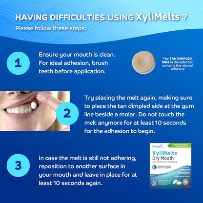 Oracoat XyliMelts Dry Mouth Discs – Safe Choice for Seniors, Denture Wearers, and CPAP Users, Sugar-Free Mild Mint, 40 Count