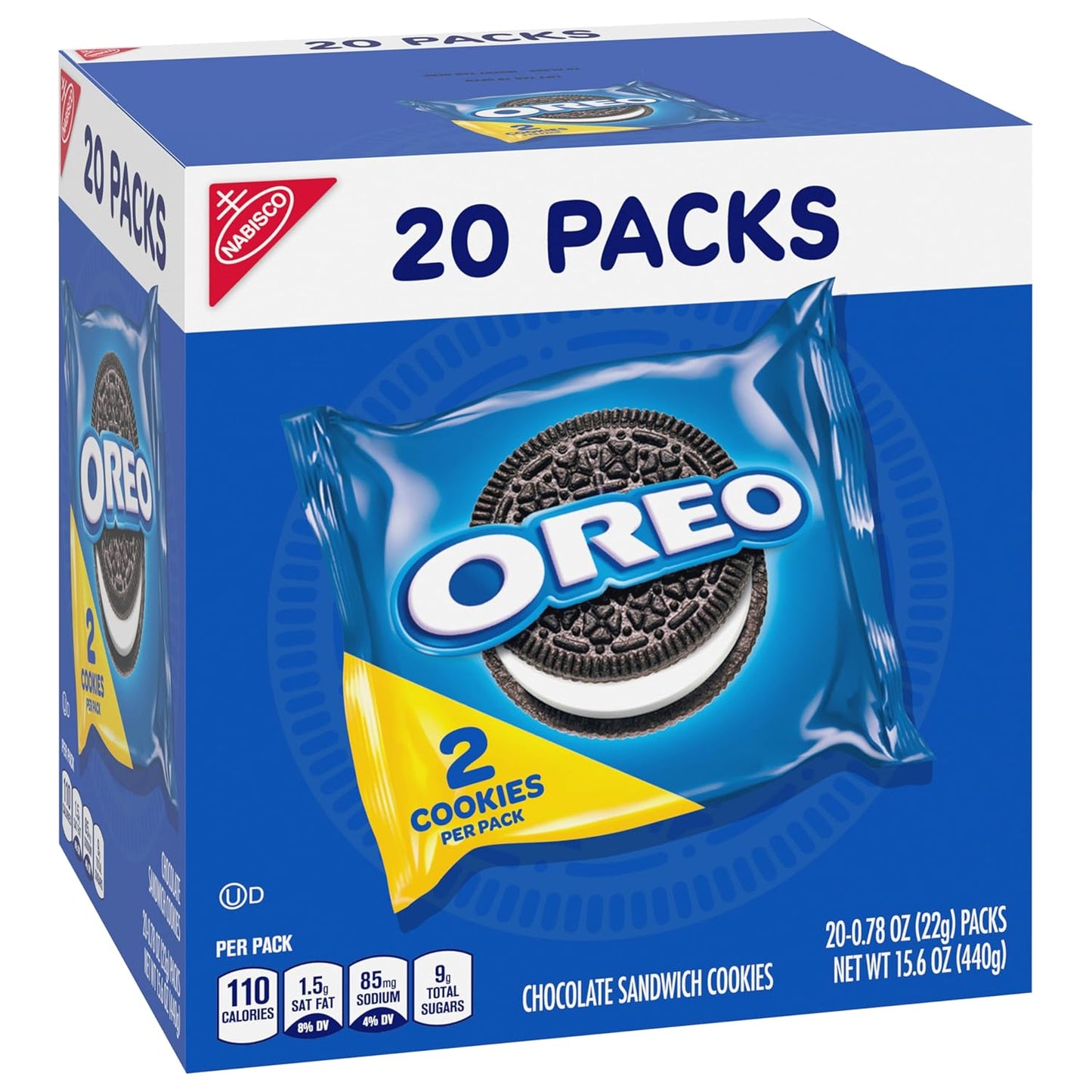 OREO Chocolate Creme Cookies Snack Packs – Blue-Themed Party Favors and Baby Shower Cotillon Treats, 20-Count Box