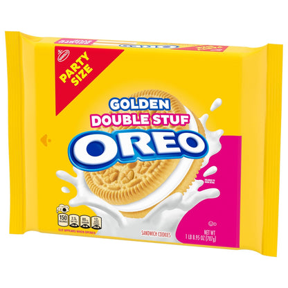 OREO Double Stuf Golden Sandwich Cookies Get Well Soon Treat for Family, Golden Vanilla 24.95 oz
