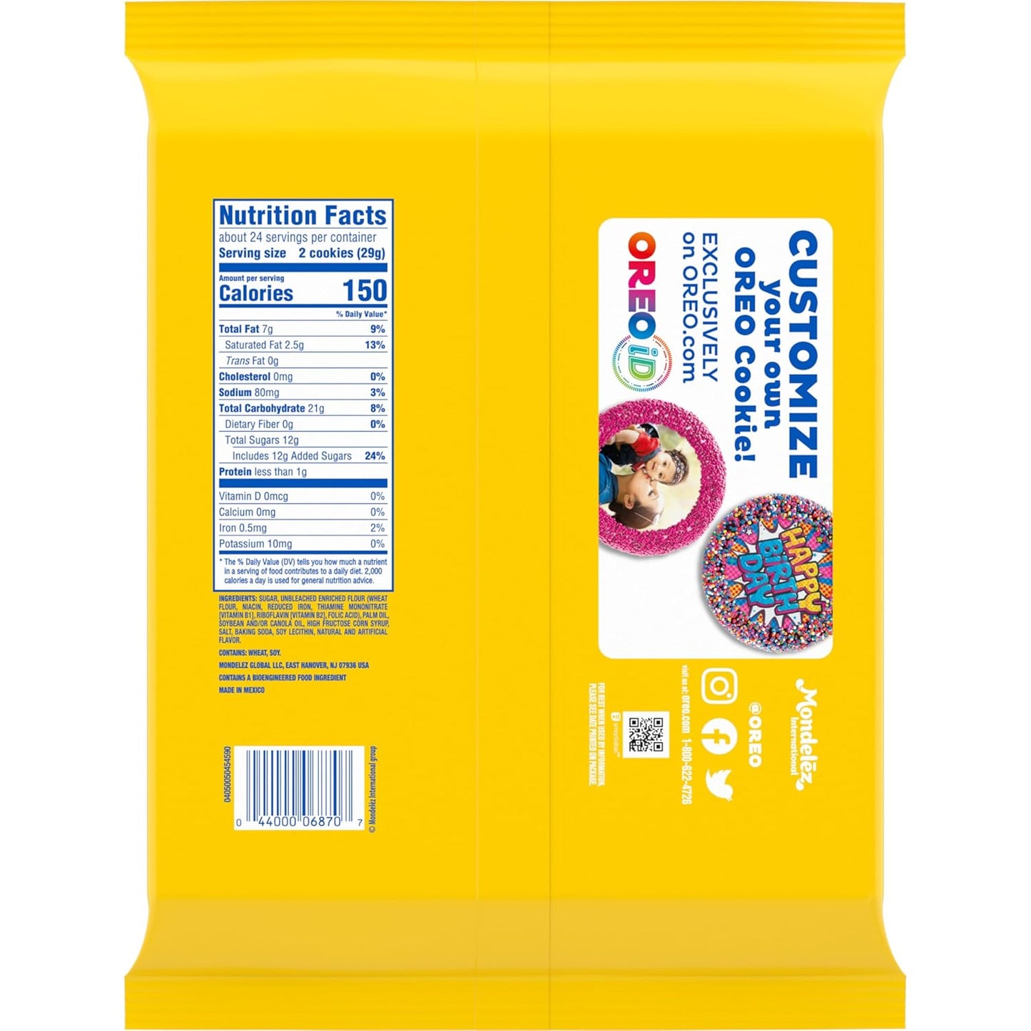 OREO Double Stuf Golden Sandwich Cookies Get Well Soon Treat for Family, Golden Vanilla 24.95 oz