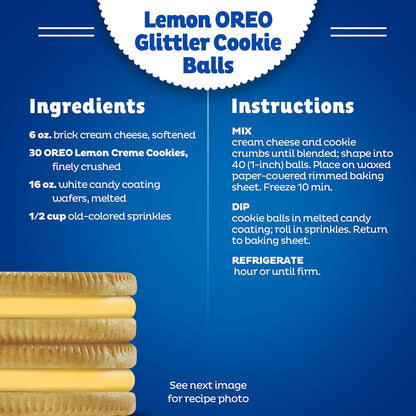 OREO Lemon Creme Cookies – Thoughtful Housewarming Gift for Lemon Lovers, 24.95 oz Bulk Pouch