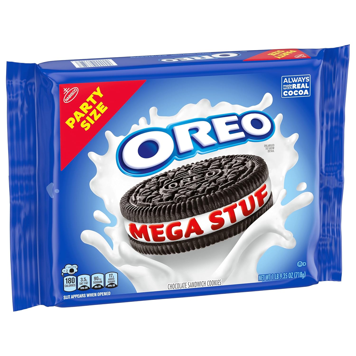 OREO Mega Stuf Sandwich Cookies, 1 lb 9.35 oz – Care Package Gift for College Students and Coworkers