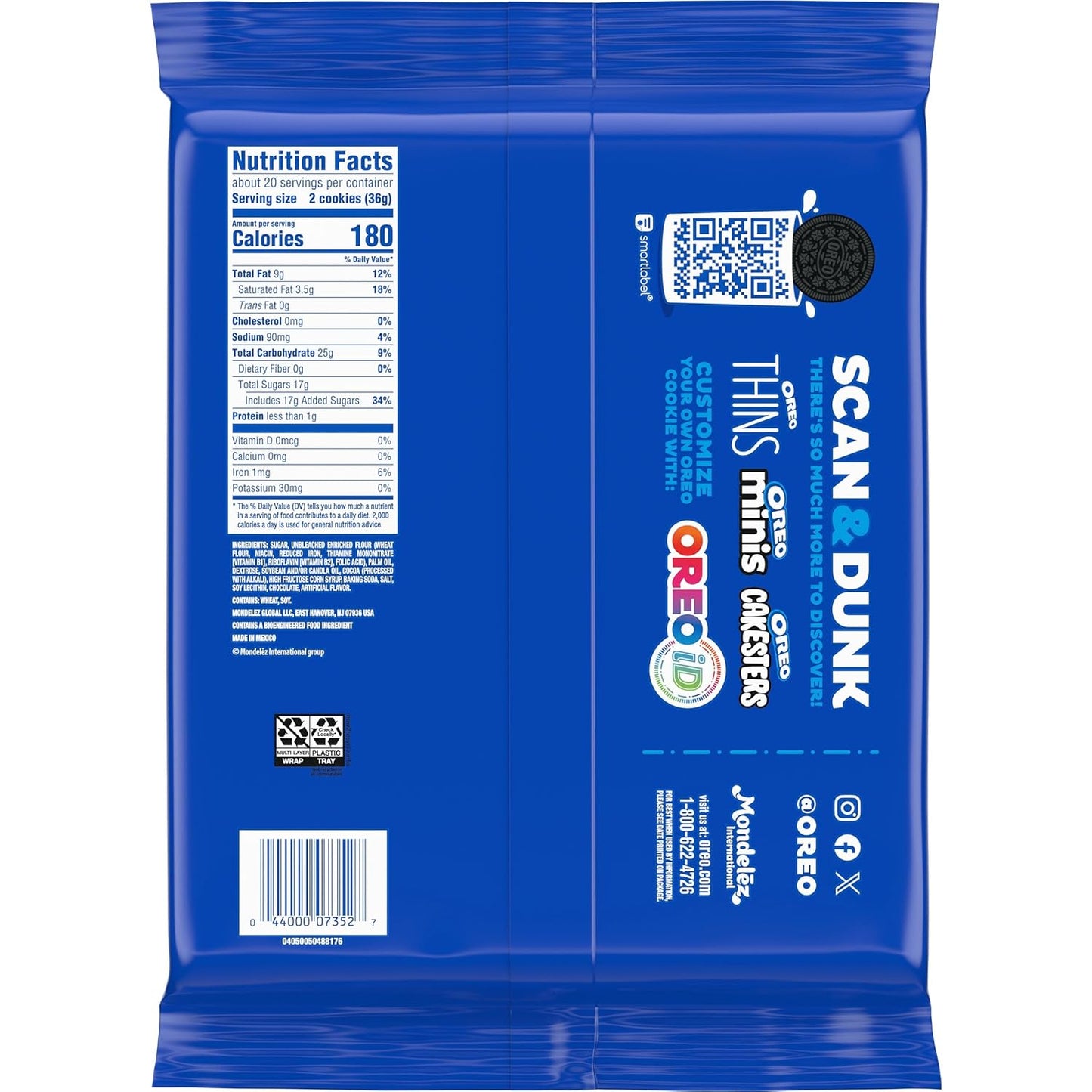 OREO Mega Stuf Sandwich Cookies, 1 lb 9.35 oz – Care Package Gift for College Students and Coworkers