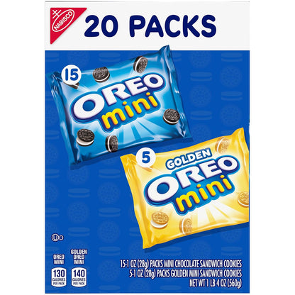 OREO Mini Mix Sandwich Cookies Variety Pack Hostess Gift for Porch Snack Basket, Delivery Driver Treat