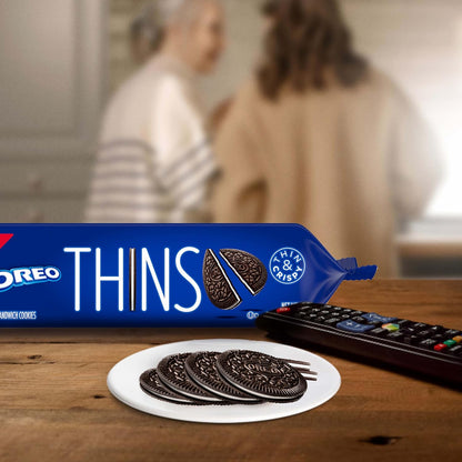 OREO Thins Original Chocolate Wafer Cookies – Dessert Spread Addition for Birthday Parties and Housewarmings