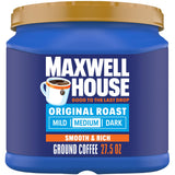 Maxwell House 27.5oz Ground Coffee Medium Original Roast – Simple Resealable Canister for a Less-Is-More Coffee Routine