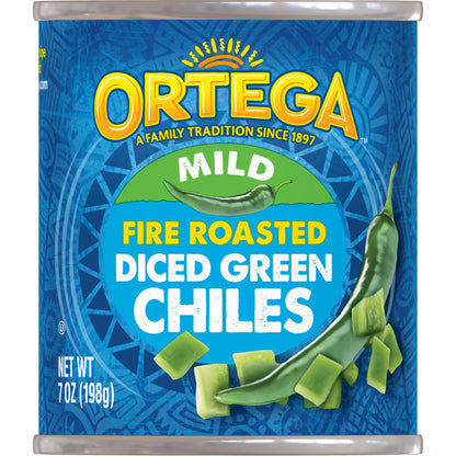 Ortega Fire-Roasted Mild Diced Green Chiles 7 oz Can — Portable Flavor for RV Galley and Camp Kitchens