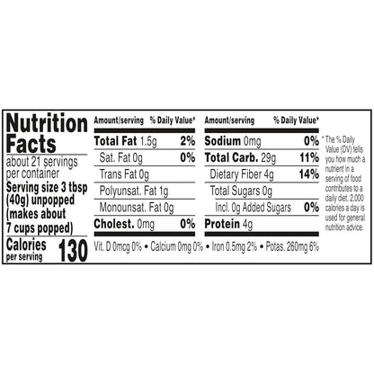 Orville Redenbacher's Gluten Free White Popcorn Kernels 30 oz – Non-GMO Stovetop Snack for School Age Kids