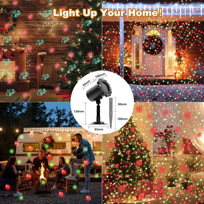 Outdoor Holiday Projector Lights for House Facade and Driveway – IP65 Waterproof Christmas Lighting with Dual Lens and 4000 sq ft Coverage