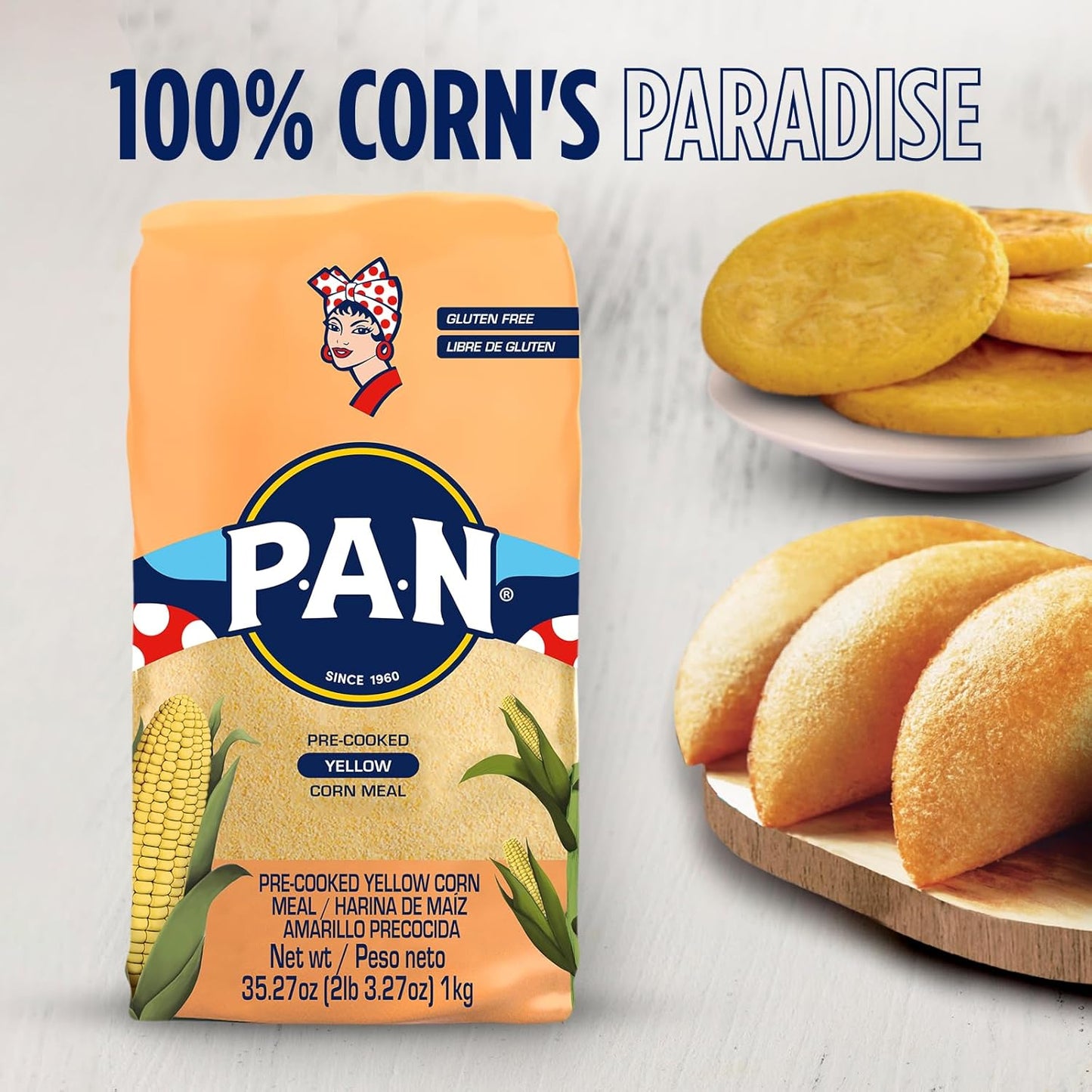 P.A.N. Yellow Corn Meal – Portable Pre-Cooked Corn Meal for Camping and Open-Air Griddles