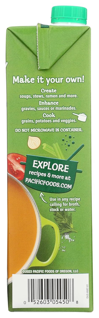 Pacific Foods Organic Low Sodium Vegetable Broth – Gluten-Free Broth for School Lunches and Family Dinners