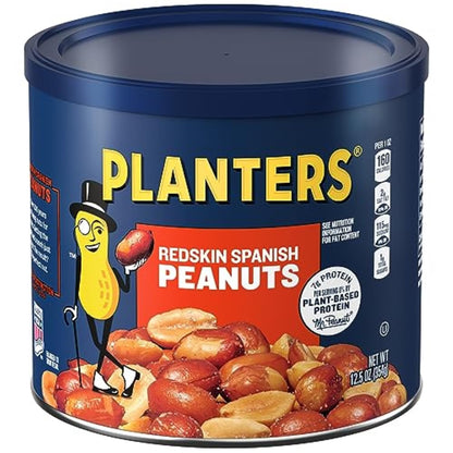 pack of 6 resealable 12.5 oz canisters designed to keep peanuts crunchy