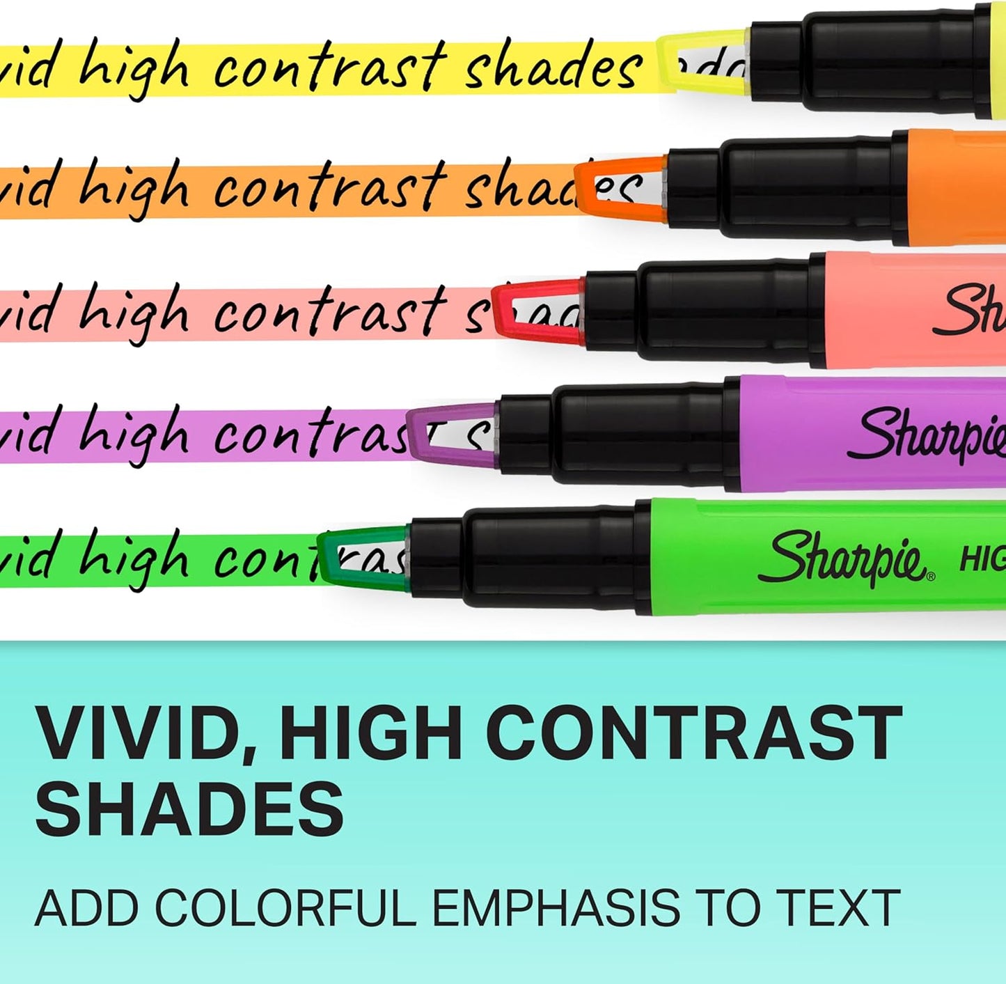 pack of 8 assorted fluorescent colors in a stick-style plastic body