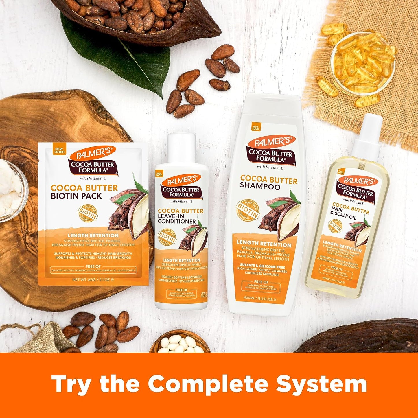 Palmer's Cocoa Butter & Biotin Length Retention Pack – Valentine's Day Self-Care Gift Set for Her
