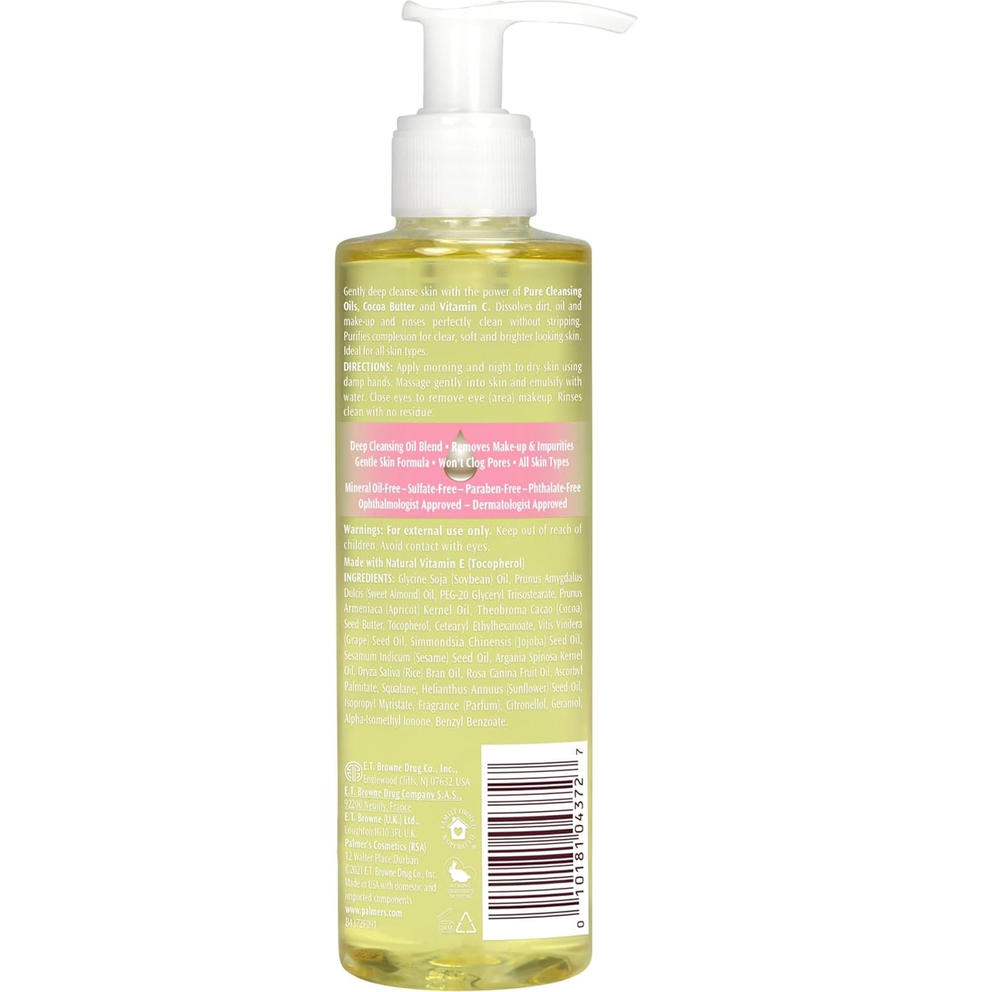 Palmer's Cocoa Butter Cleansing Oil 2-Pack – Holiday Gift Set for Women, 2 x 6.5 Ounce