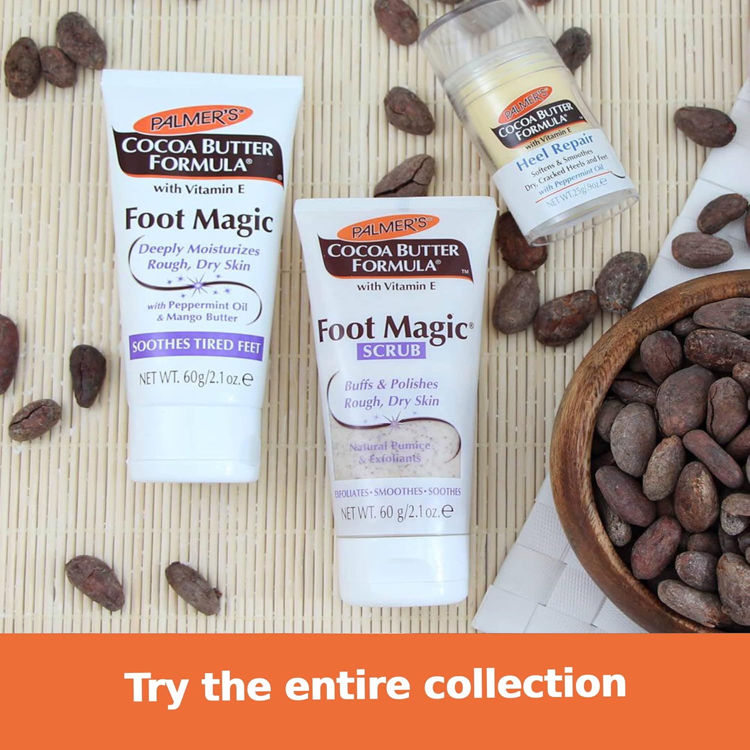 Palmer's Cocoa Butter Formula Foot Magic Peppermint Scrub – Cozy Housewarming Gift for Women Who Love Self-Care, 2.1 Oz Tub