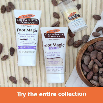 Palmer's Cocoa Butter Formula Foot Magic Peppermint Scrub – Cozy Housewarming Gift for Women Who Love Self-Care, 2.1 Oz Tub